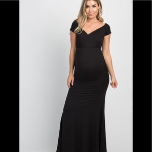 PinkBlush Maternity Off Shoulder Maxi Dress - S
